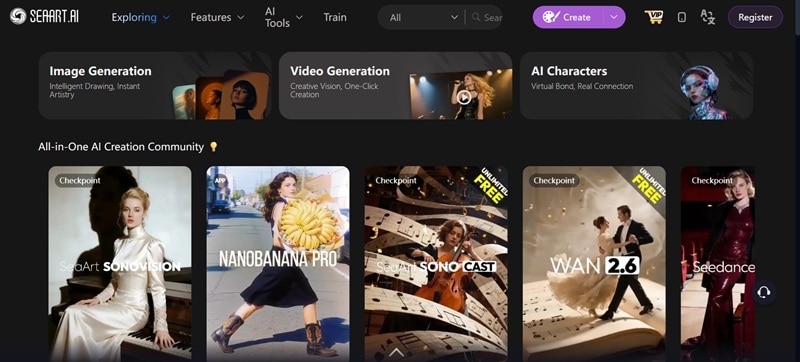 seaart ai main interface