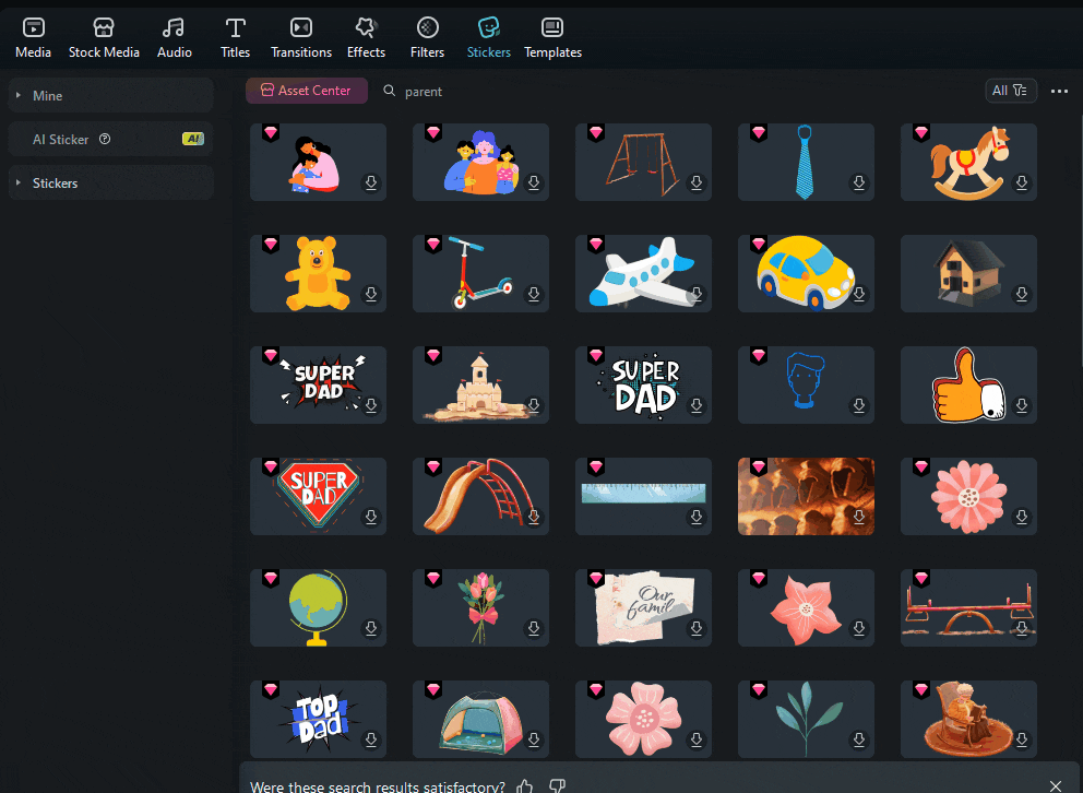 filmora stickers