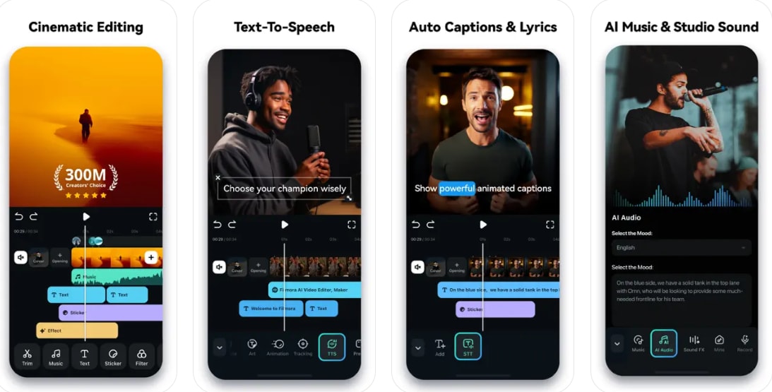 filmora lyrics video maker app