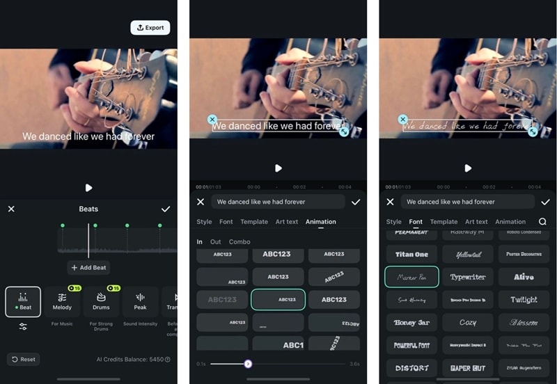customize lyrics video on filmora