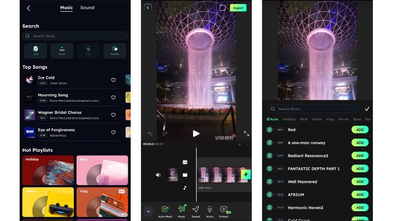 vidma music video maker features