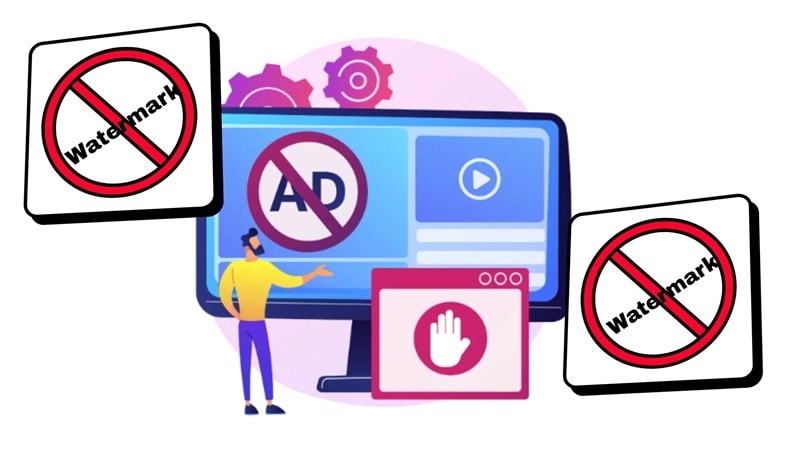 free ads and watermark