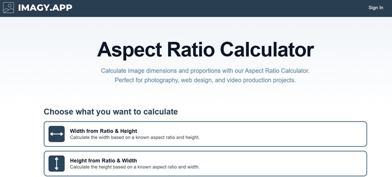 imagy.app top aspect ratio calculator