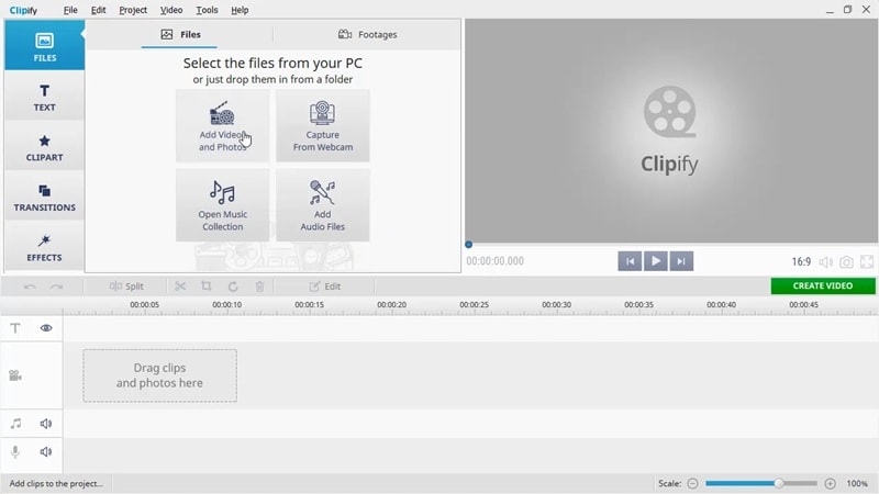 clipify user inteface