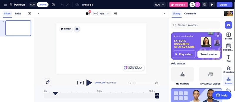 create videos from powtoon canvas