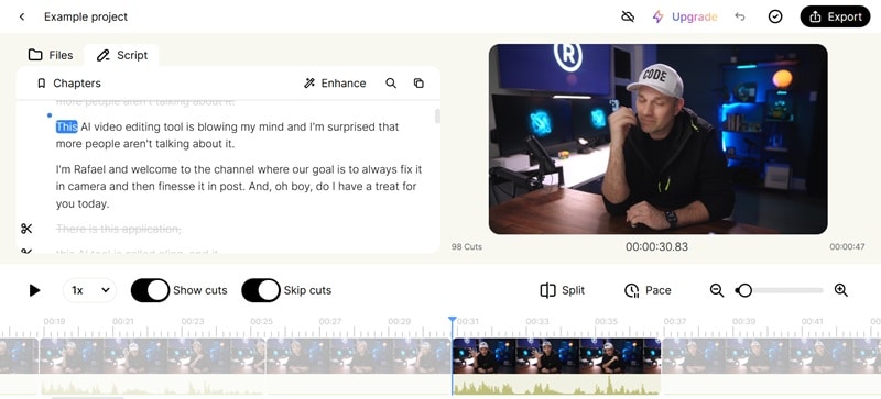 editing with text in going ai