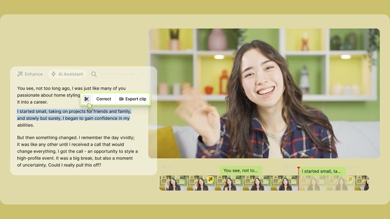 gling ai text based editing