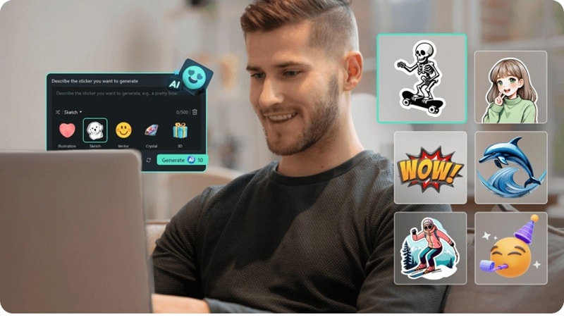 filmora ai sticker generator