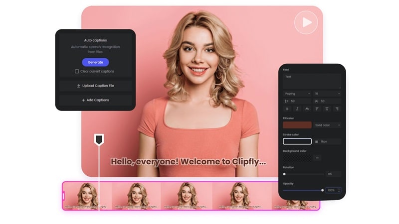 clipfly auto captions