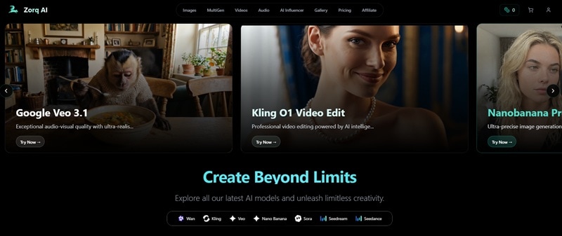 zorq ai website interface