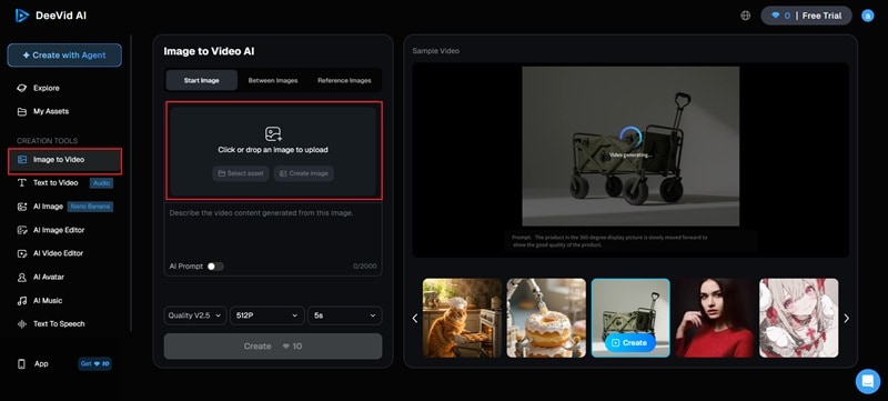import photo in ai image to video
