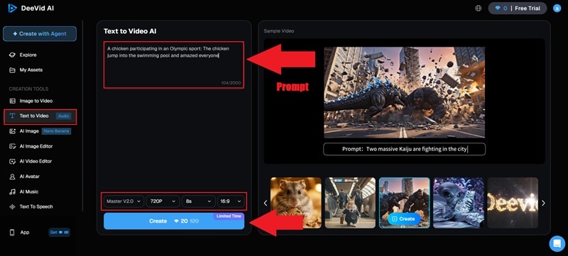write prompt and generate ai video