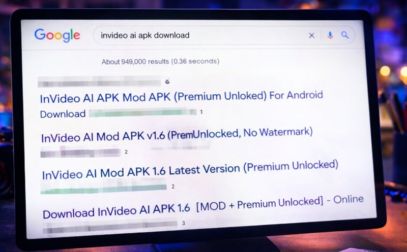 lies on invideo ai mod pages