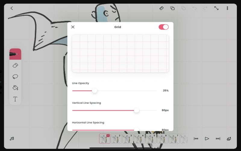 flipaclip snap grid overlay