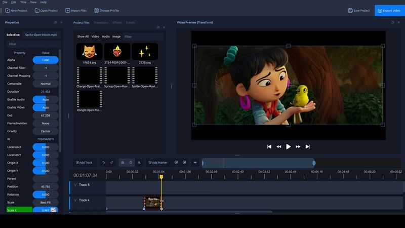 editing video on openshot