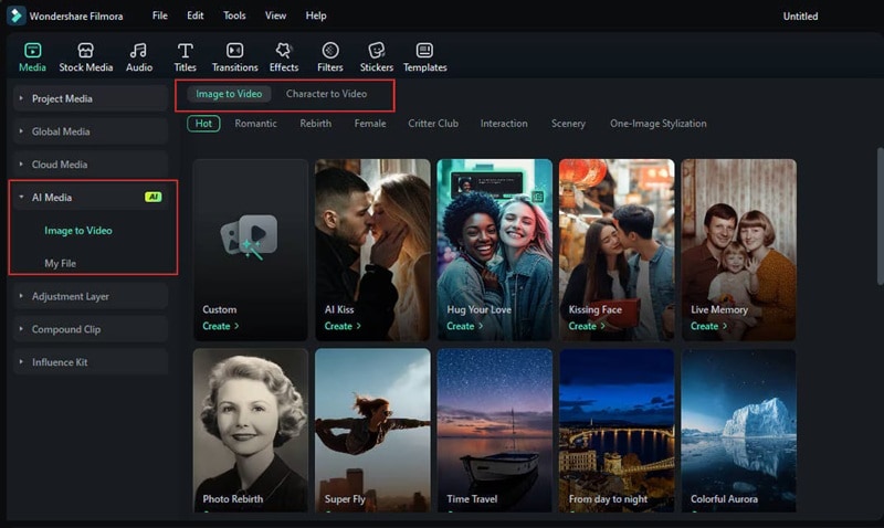 access the image to video tool
