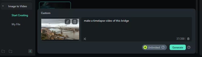 add prompt if you select custom