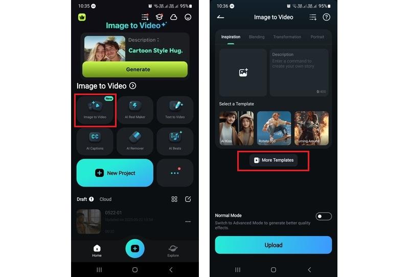 open the image to video tool