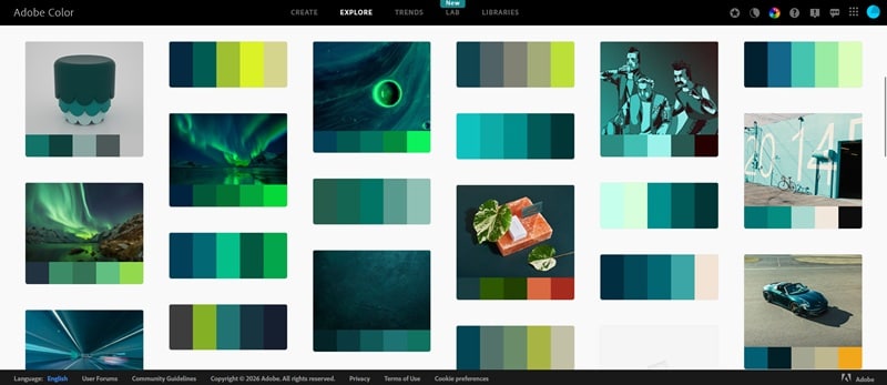 explore community offerings in adobe color