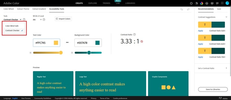 check contrast and color blind safe