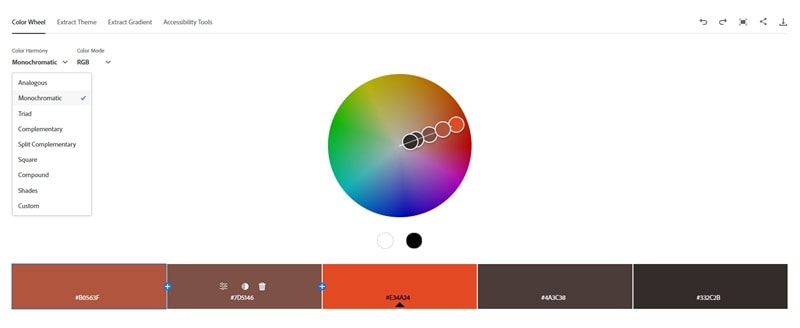 create monochromatic color palette