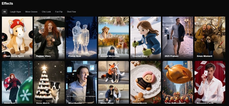 kling ai various effects