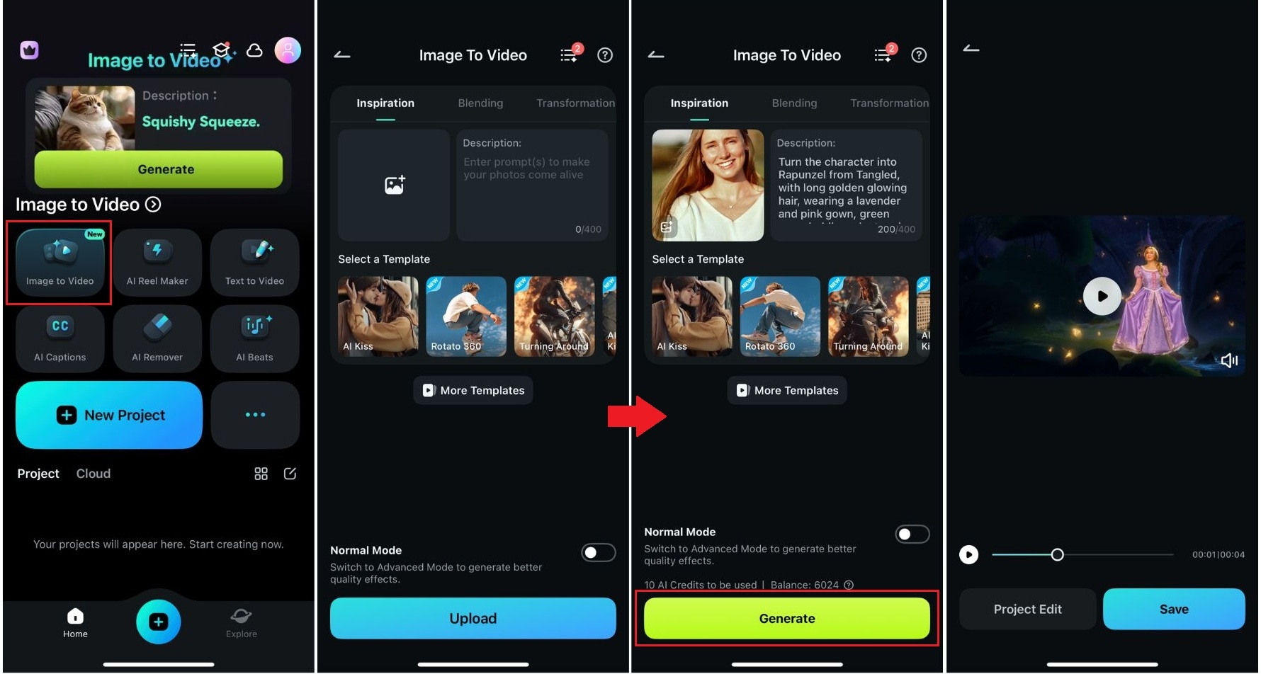 step by step using ai image to video prompt