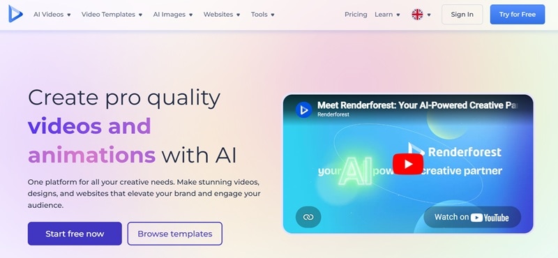 visit renderforest official website