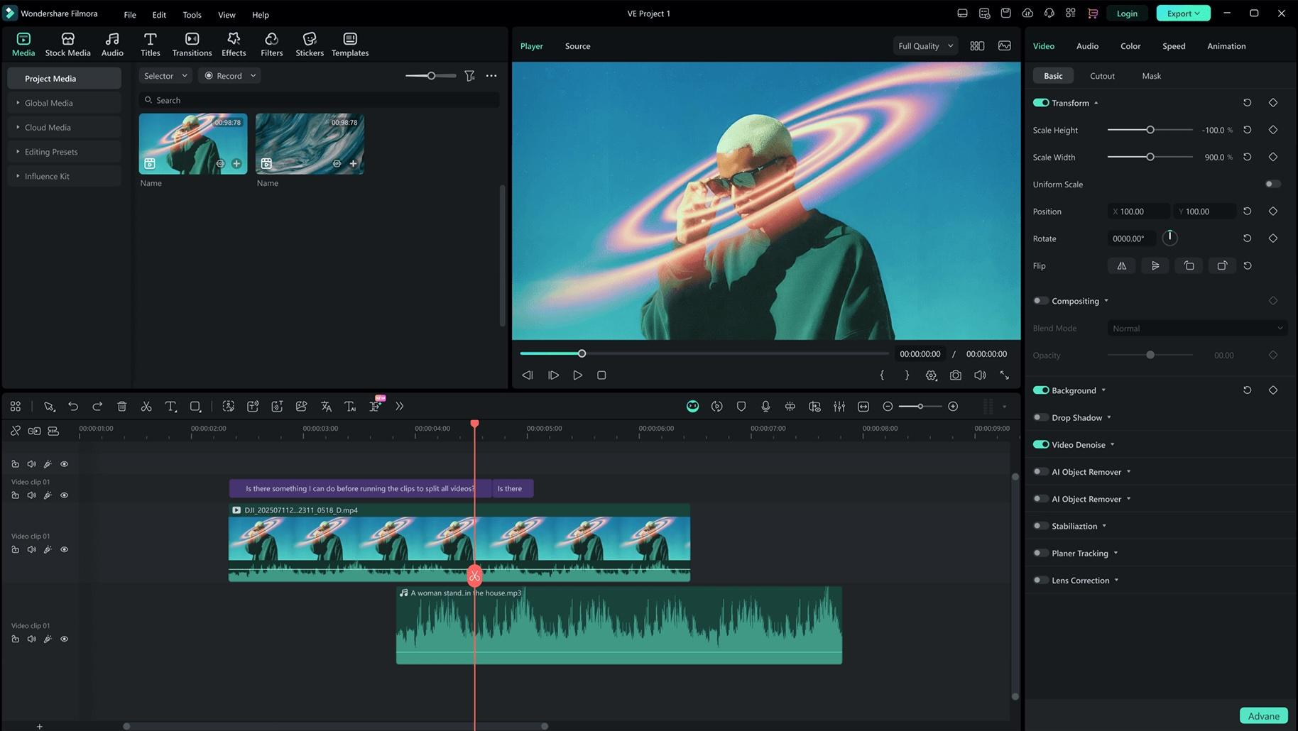 polishing vmaker ai video in filmora