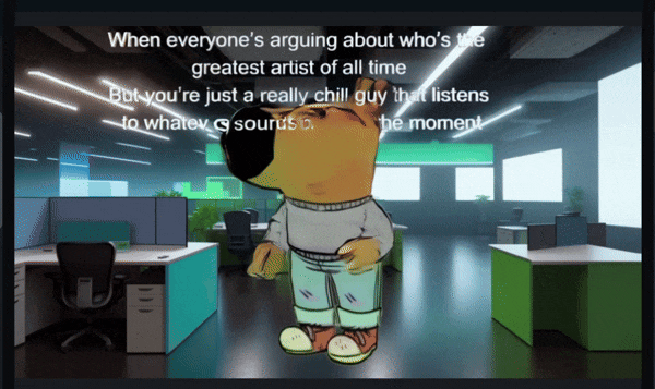 chill guy in motion