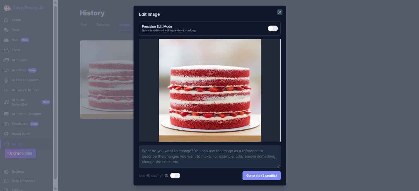 edit ai cake image