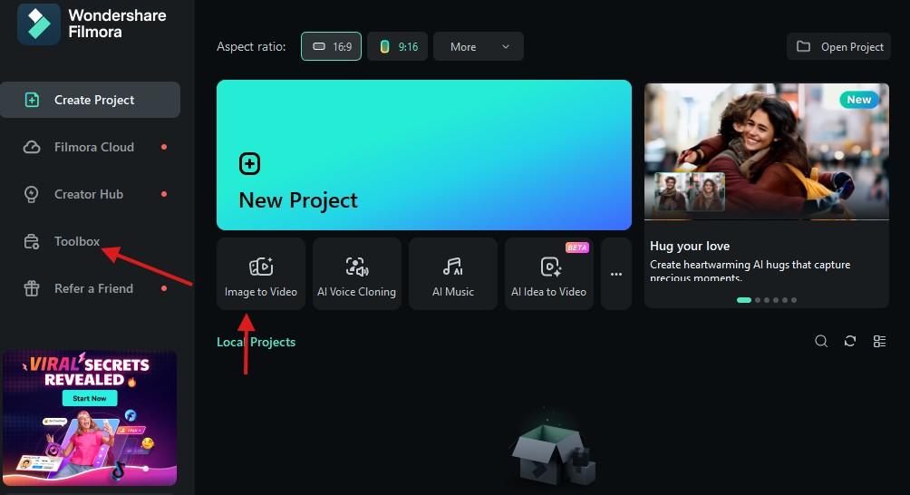 accessing idea to video on filmora