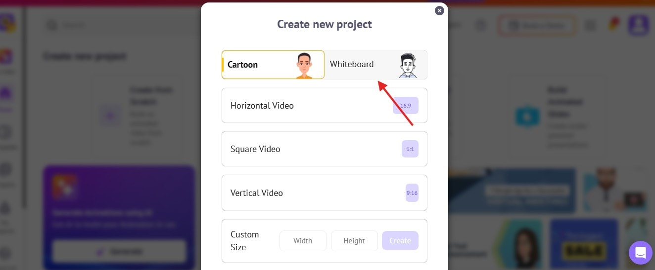 whiteboard on animaker