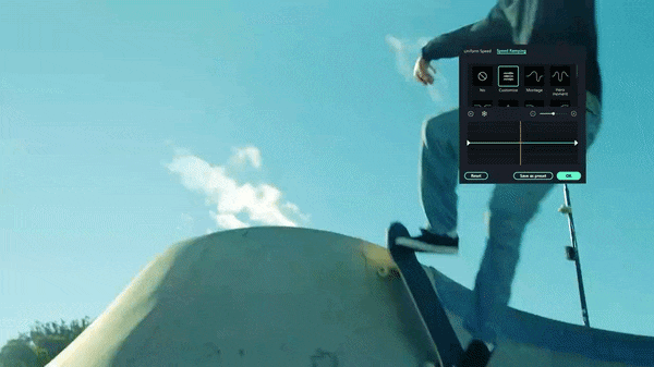 filmora ai speed ramping feature