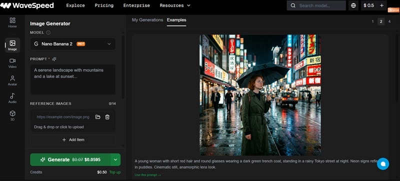 generate ai image in wavespeed