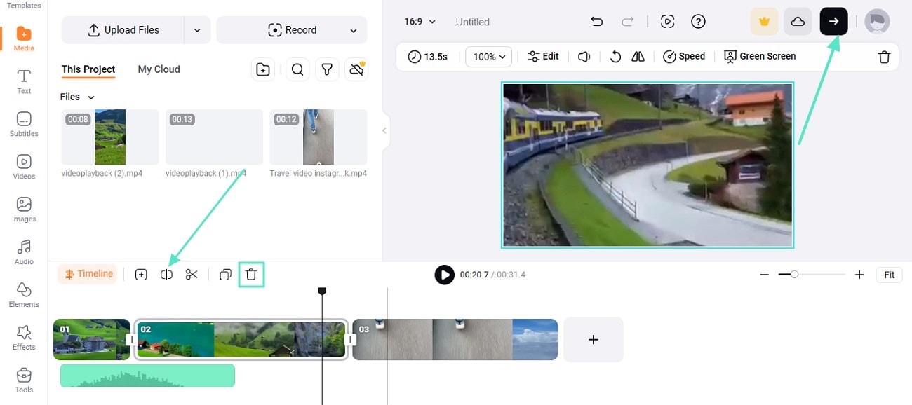hit splice icon and download results