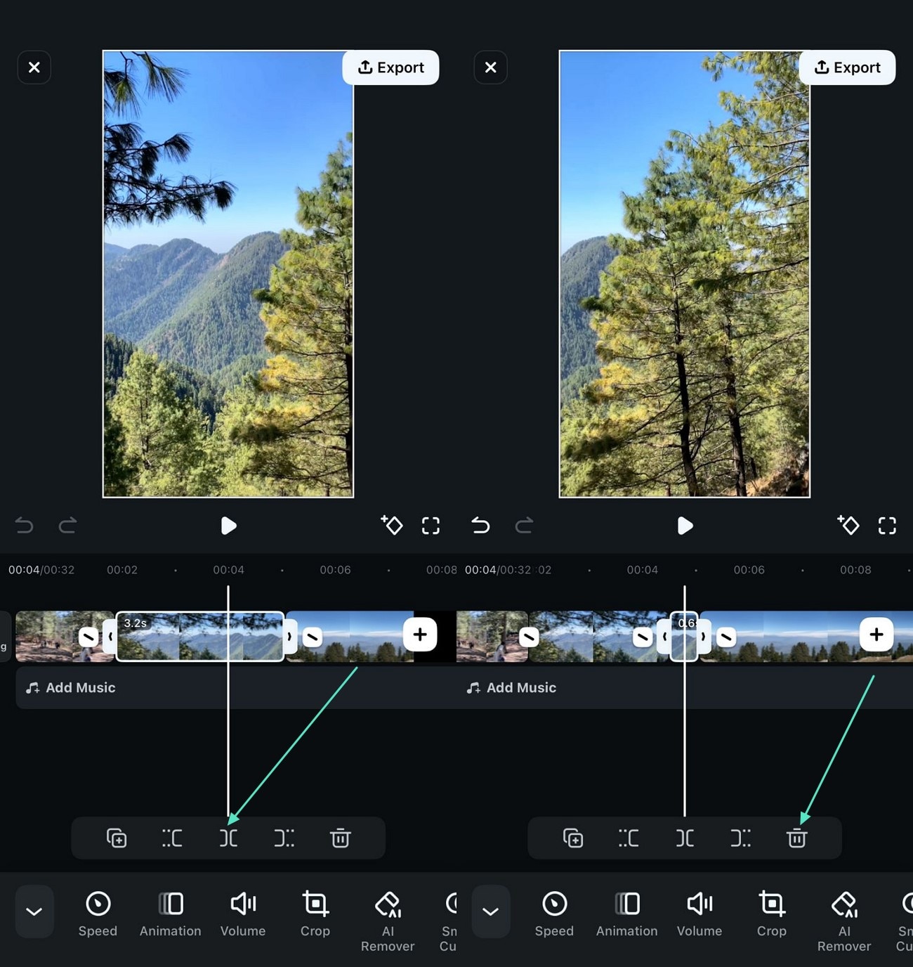 cut unwanted video sections