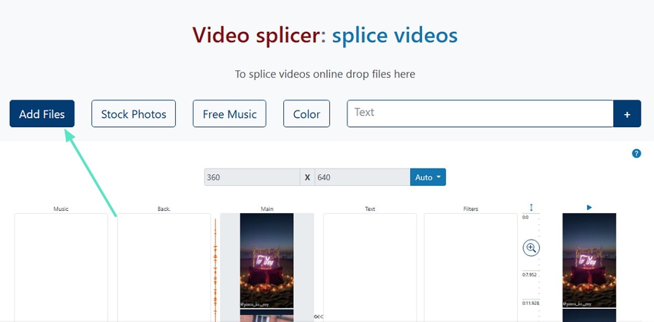 access movie maker online splice tool