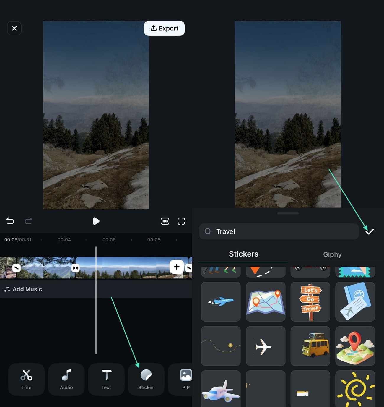 integrate stickers into video