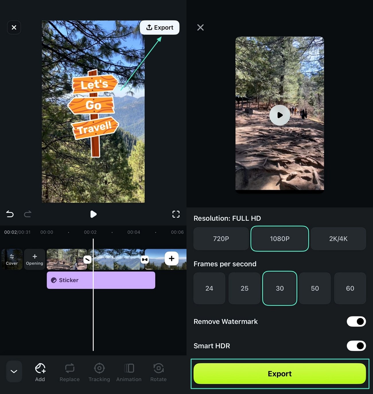file resolution and export
