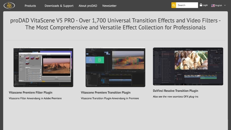 prodad vitascene for video effects plugin