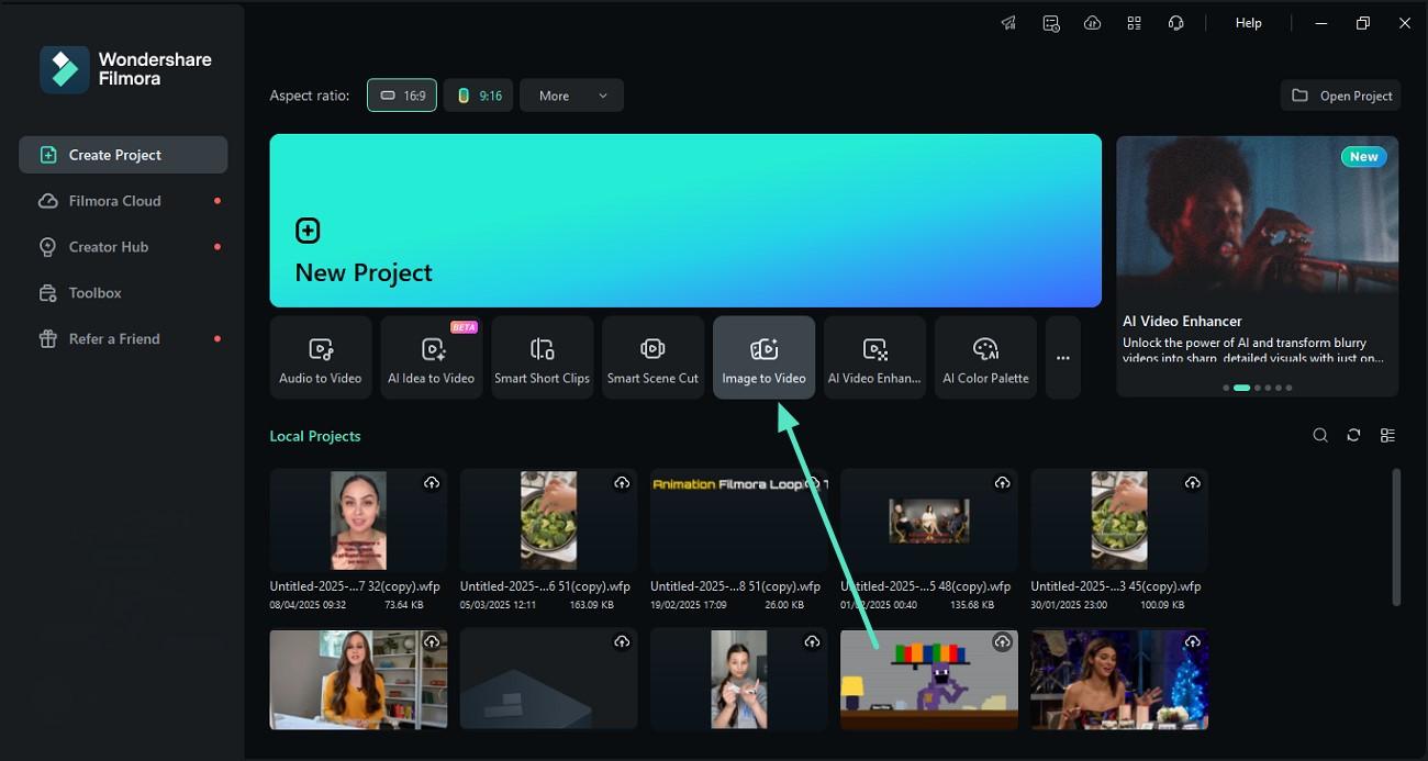 pick image to video filmora tool