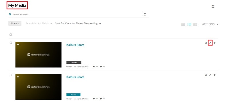 locate the video editor in kaltura
