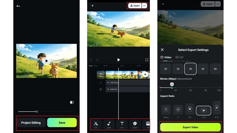 preview the result and export video