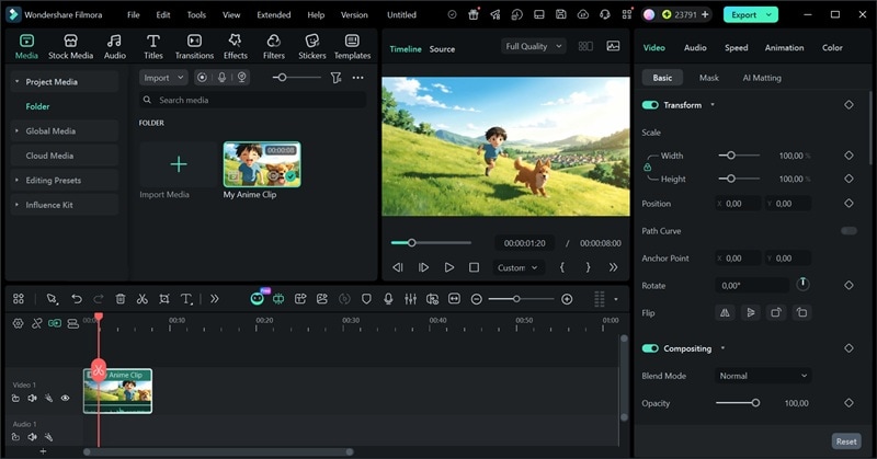 import clip and drag to timeline