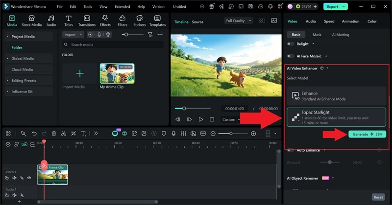 enhance with the topaz starlight model