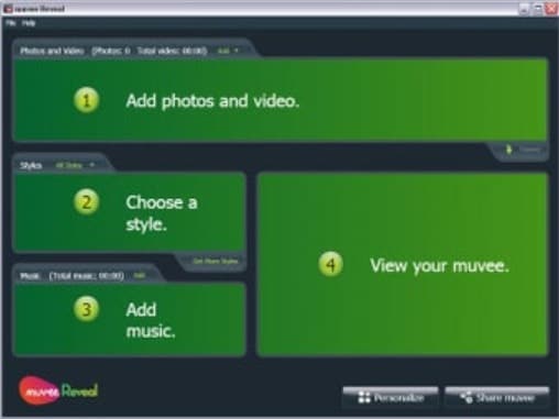 muvee reveal old interface
