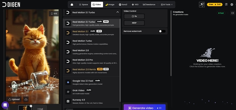 creating ai video with digen ai