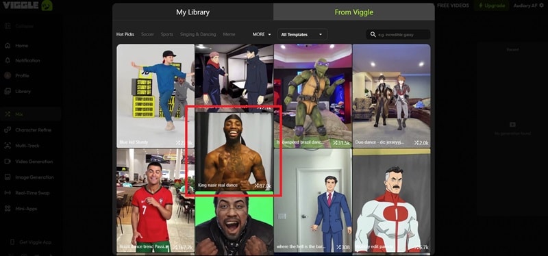 select a motion video