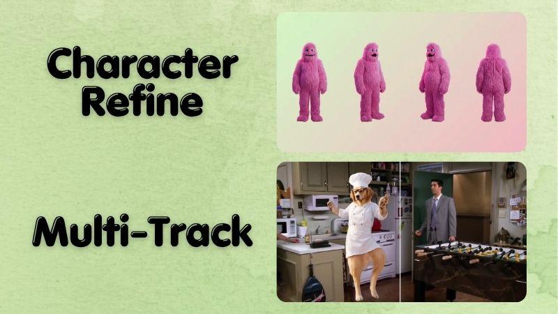 character refine and multi-track features